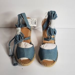 Women merona denim wedge sandals